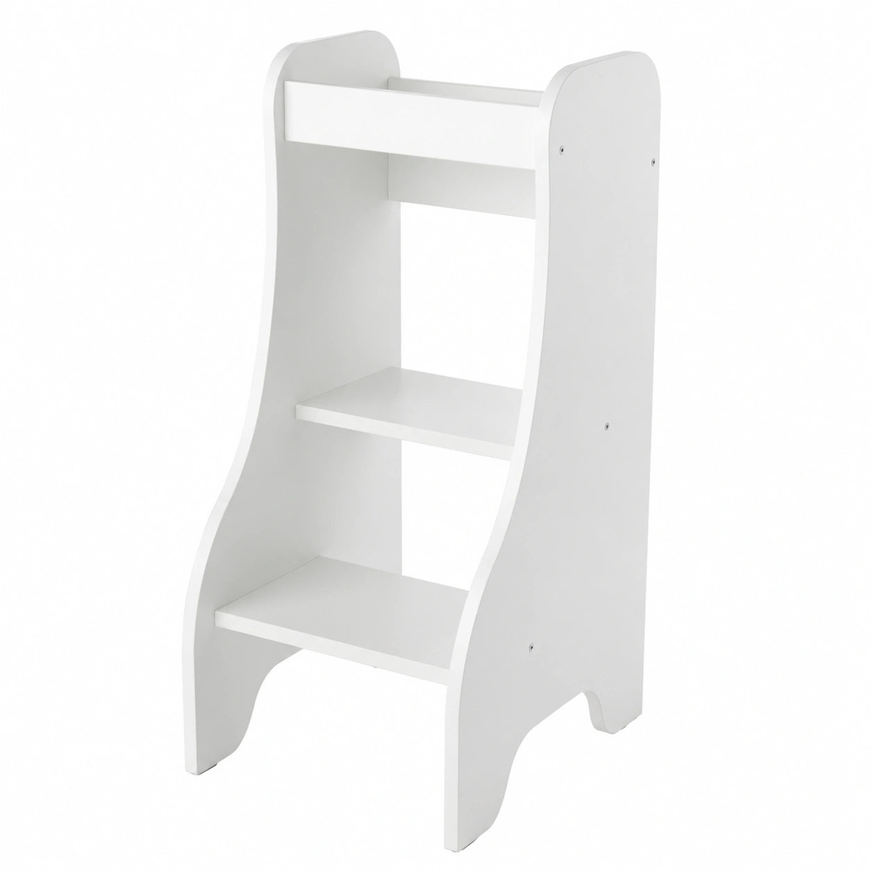 Puckdaddy Entdeckerturm für Kinder | Stabiler Hochsitz aus MDF in Weiß | Praktischer Lernturm & Tritthocker | Küchenhilfe für Kleinkinder (1-4 Jahre) | 43x50x94cm