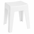 WENKO Moderner Badhocker Kumba, Robuster Kunststoff, Belastbarkeit bis 120 kg, Maße: 38 x 47 x 32 cm, Weiß