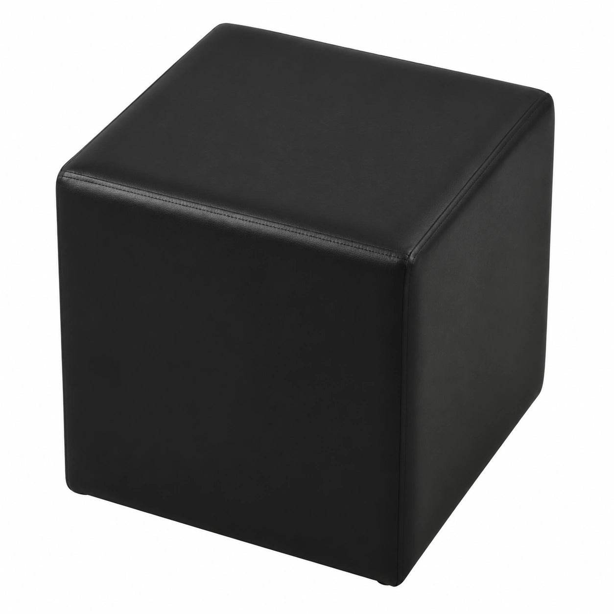 Wasserdichter Kunstlederbezug für quadratische Hocker, dehnbar 40x40 cm, Kaffeefarben