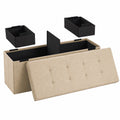 Blumtal Truhenbank mit Stauraum und 2 Boxen, 110x38x38 cm, Beige
