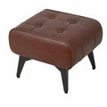 YMYNY Gepolsterter Lederhocker, Moderner Fußhocker für Wohnzimmer, Sofa Ottomane in Vintage-Braun, 40x30x26CM