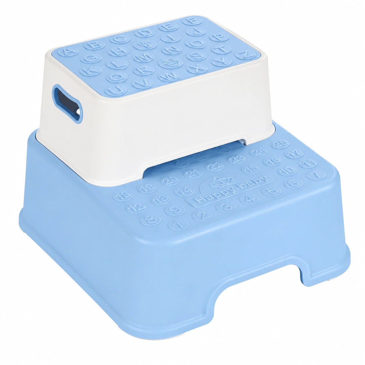 Kindertreppenhocker, Zweistufig, Rutschfest, Ideal für Toilette, Zähneputzen, Handwäsche, Blau