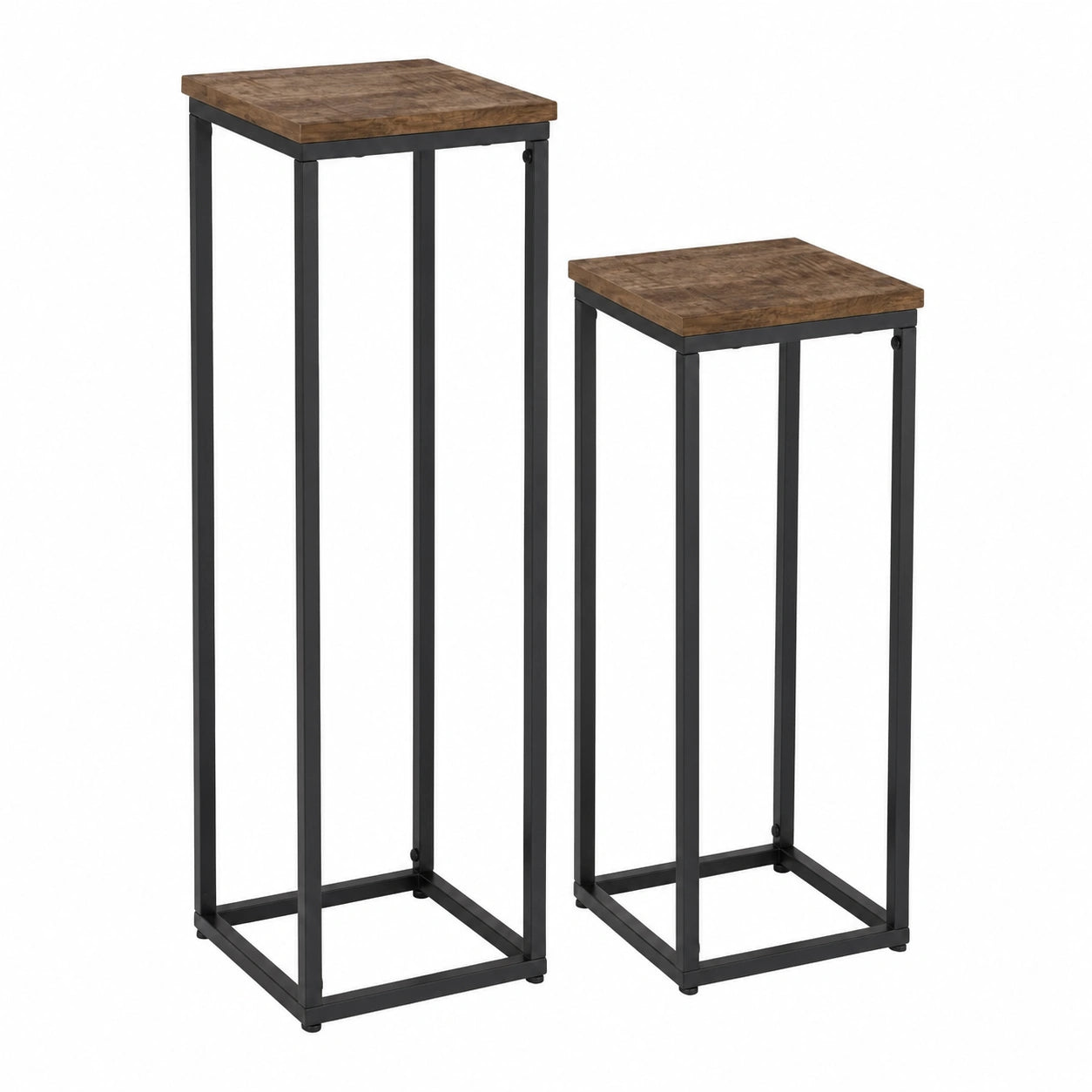 Blumensäulen-Set: Quadratische Pflanzständer, 25x78 & 20x67 cm