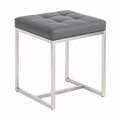 Moderner Edelstahl Barhocker Barci mit Kunstlederpolster, Grau