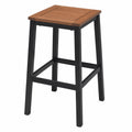 METRO Professional Barhocker-Set Lynx, 2er Set mit Aluminium/Eukalyptus, Belastbar bis 150 kg, Natur/Schwarz
