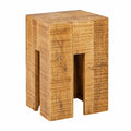 Pflanzenhocker aus Mangoholz, quadratisch 28x45x28cm, vielseitiger Beistelltisch und Blumensäule