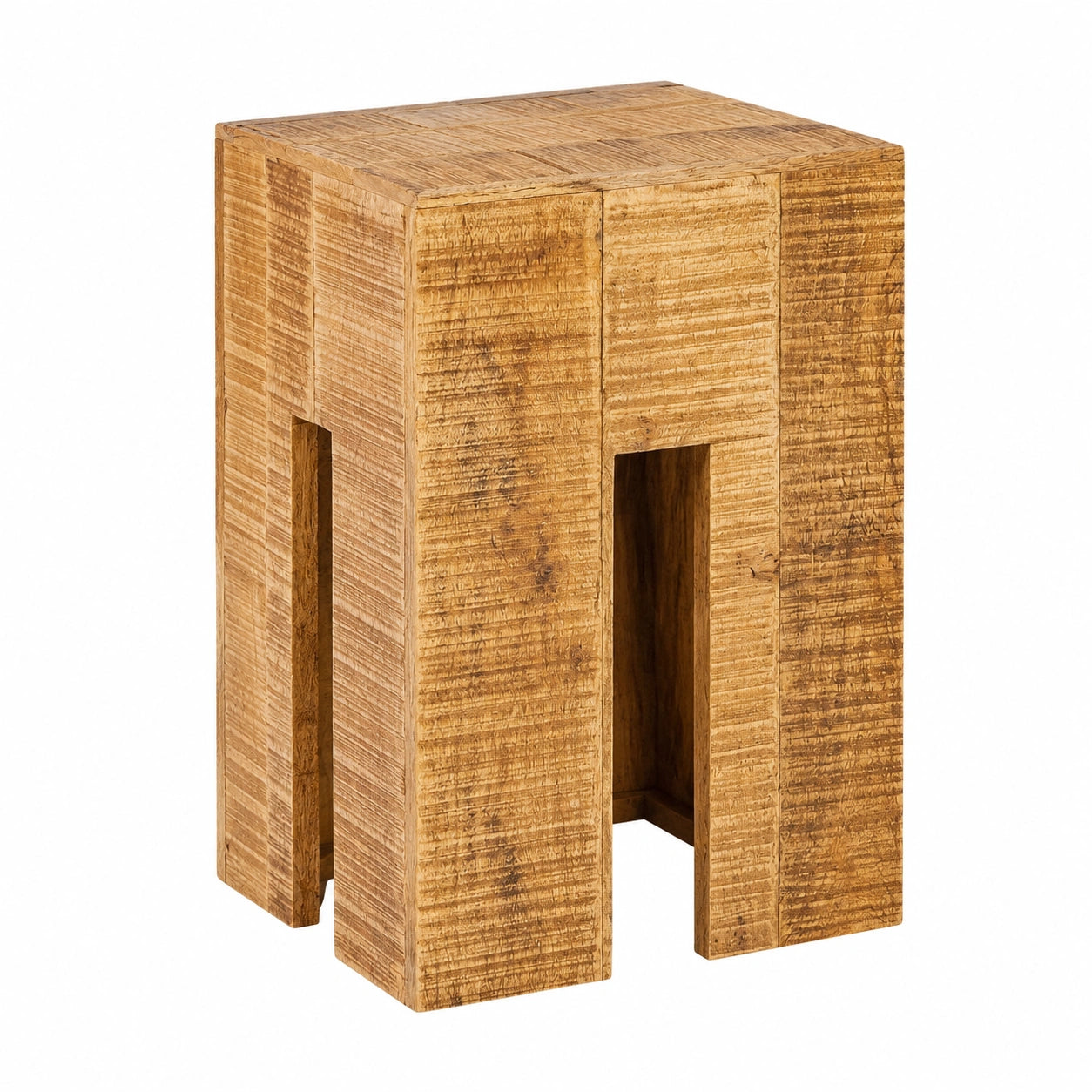 Pflanzenhocker aus Mangoholz, quadratisch 28x45x28cm, vielseitiger Beistelltisch und Blumensäule