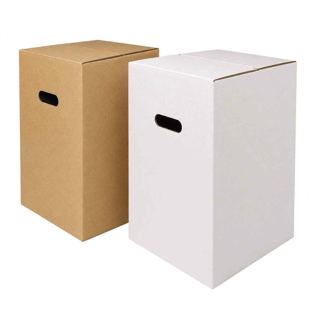 Faltbarer Papphocker, Event-Sitzmöbel, Weiß/Braun, 10er-Set
