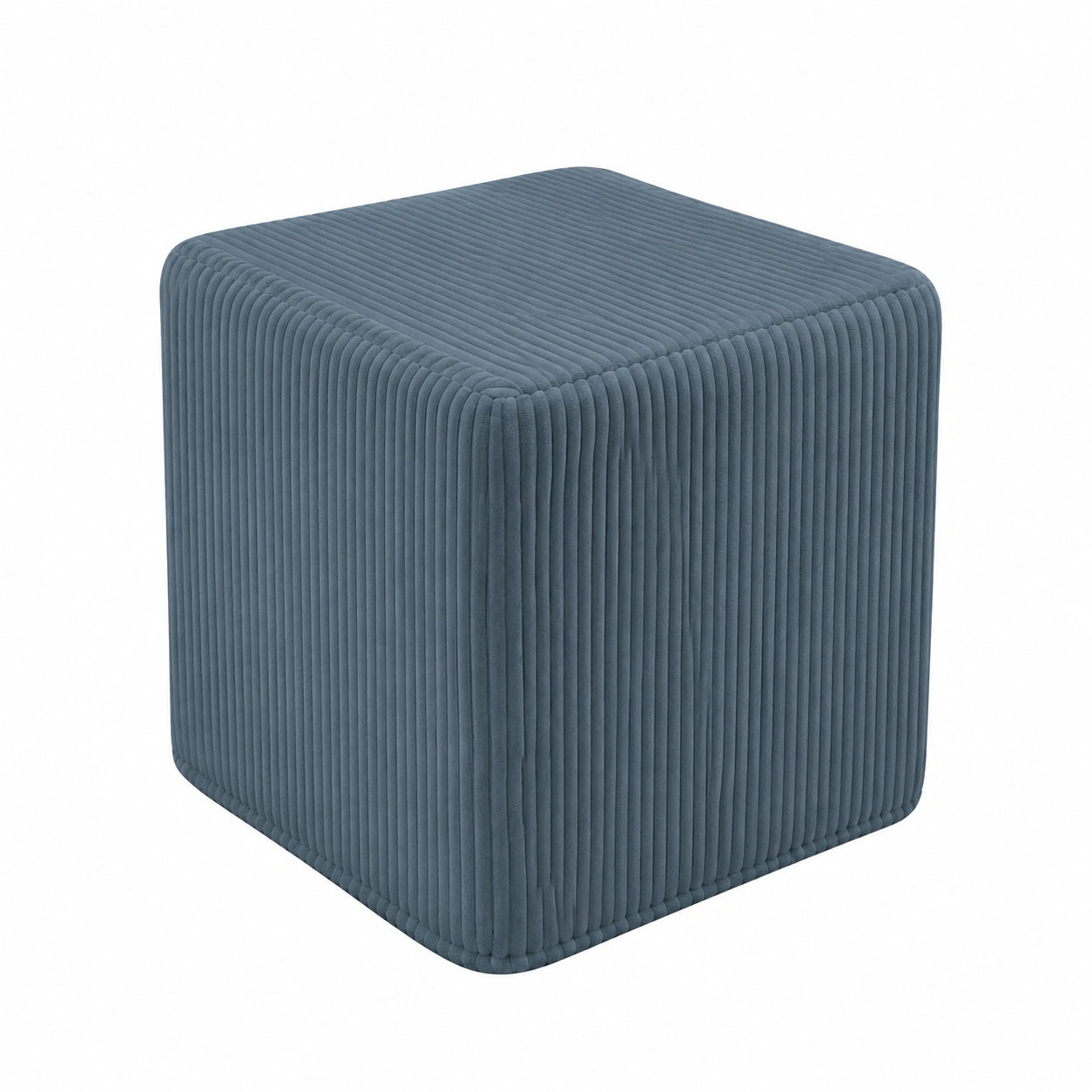 DreamRoots Vielseitiger Hocker aus Kord - Dunkelblau, 40x40x40 cm