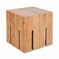 Massiver Eichenholz-Couchtisch quadratisch 28,5x45x28,5 cm als Unikat für Wohnzimmer, Büro und Schlafzimmer