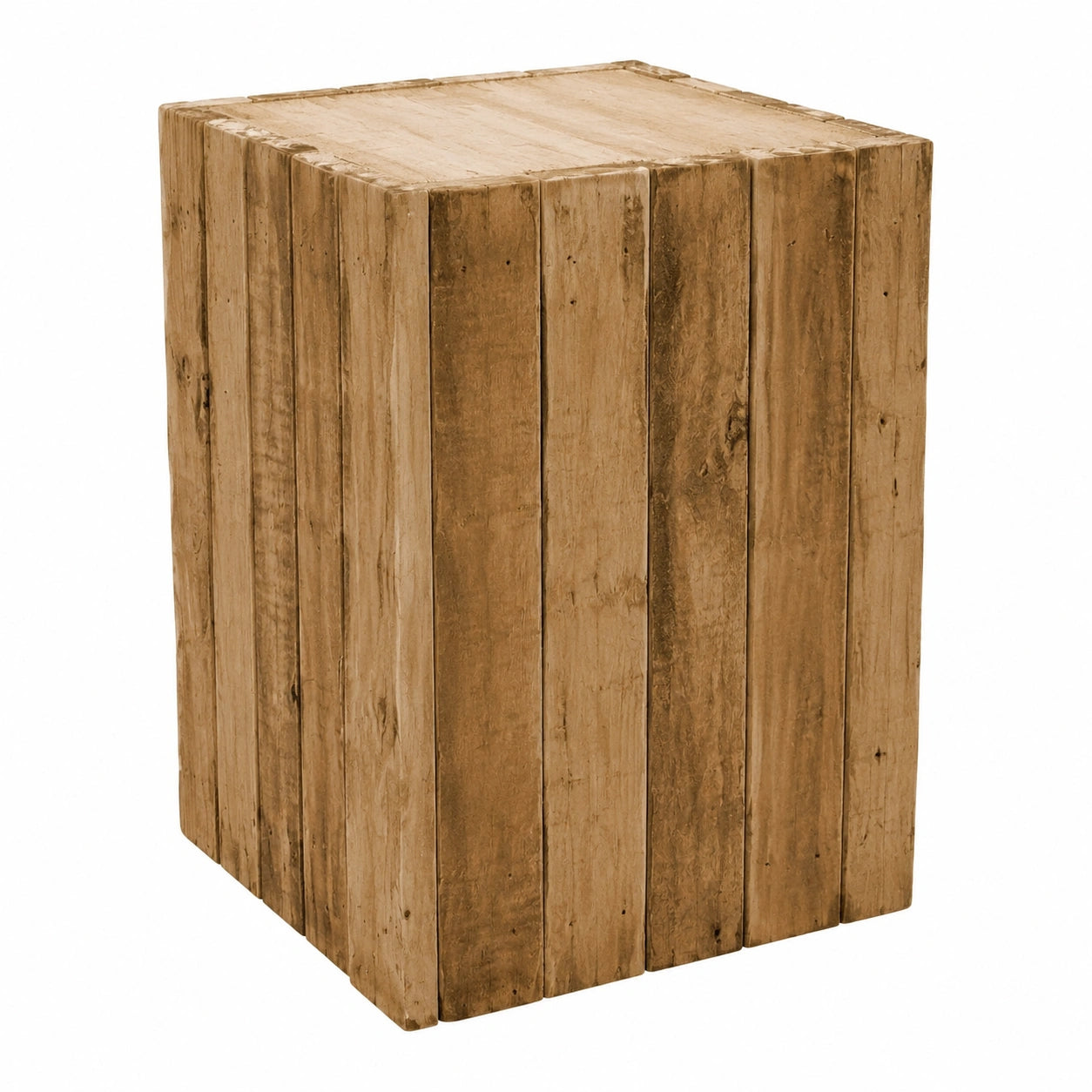 Spetebo Holzdesign-Hocker eckig - 30x20 cm - Vielseitiger Beistelltisch oder Blumenständer