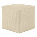 Moderner Cord-Sitzwürfel in Beige - Vielseitiger Fußhocker und Bodenkissen, 40x40x40 cm