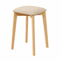 KungFuWood Holz Hocker, quadratisches Design mit Lederpolster, stabiler Sitzhocker, stapelbar für Wohnzimmer und Bar