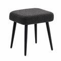 Quadratischer Sitzhocker mit Stahlbeinen und Kaschmir-Optik, Dunkelgrau