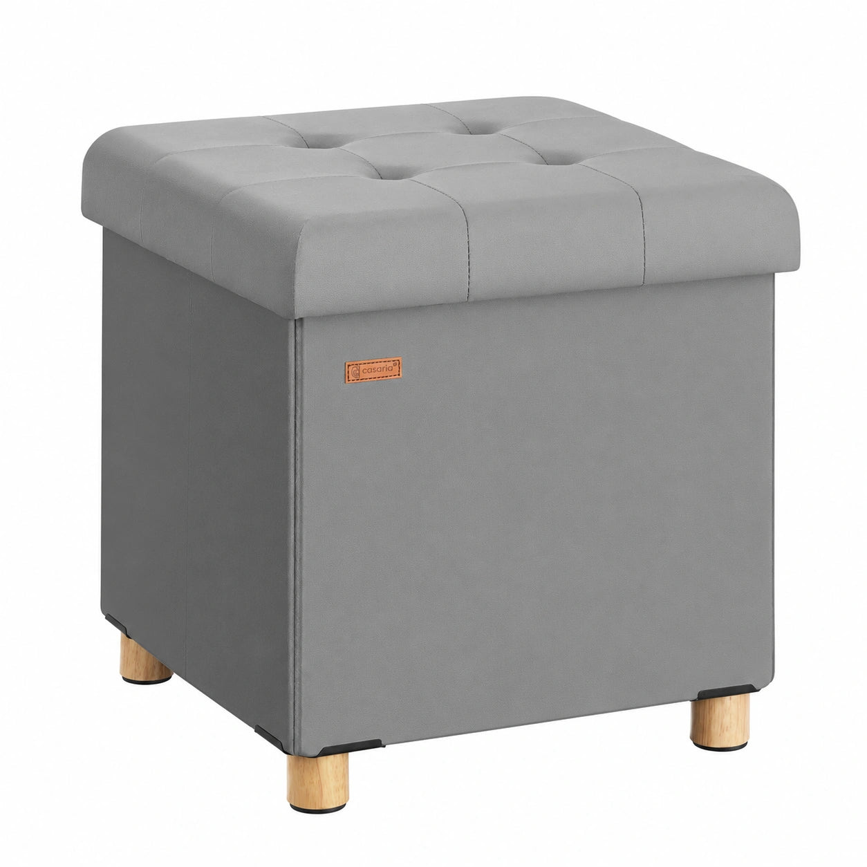 Samt-Hocker mit Stauraum, faltbar, anthrazit, 38x38cm, bis 300kg tragfähig, für Wohnzimmer, Schlafzimmer und Flur