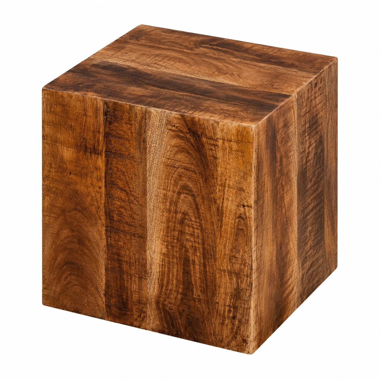 Massivholz Beistelltisch mit Rollen aus Mangoholz, 40x45 cm