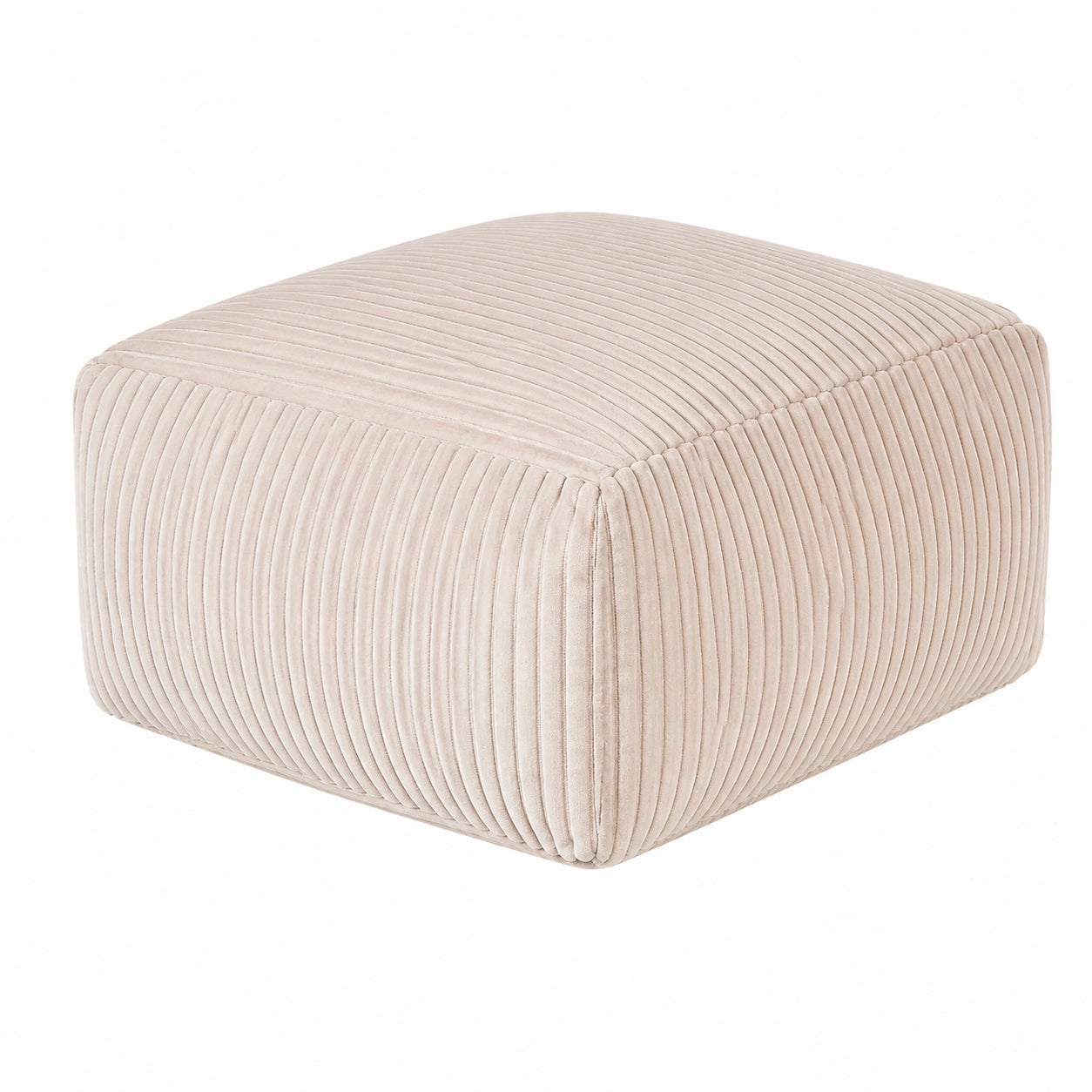Moderner Skandi Pouf Cord Beige 50x50 cm