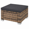 Poly Rattan Hocker mit Kissen, wetterfest für Garten und Terrasse