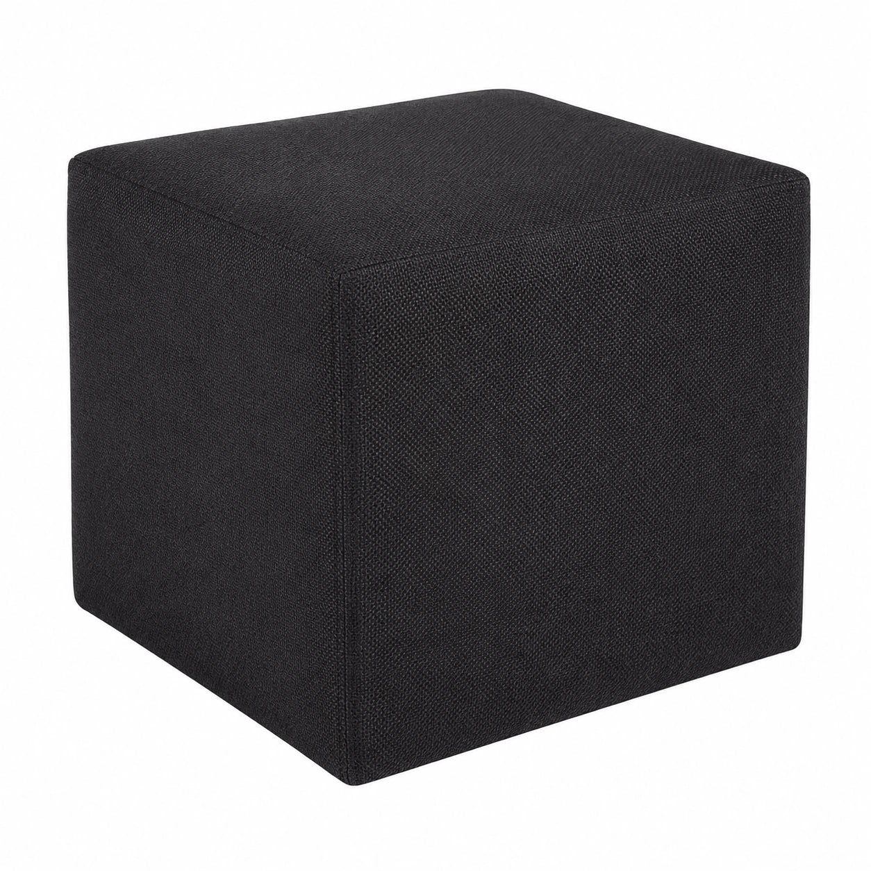 Quadratischer Sitzhocker für Wohnzimmer, 40 x 40 cm, schwarzer Stoff Tornado