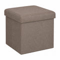 Faltbarer Sitzhocker mit Stauraum aus Stoff, 37x37,5x37,5 cm, Graubraun