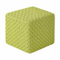 Garten Sitzpouf handgewebt in Grün aus Kunststoff 50 x 50 cm quadratisch